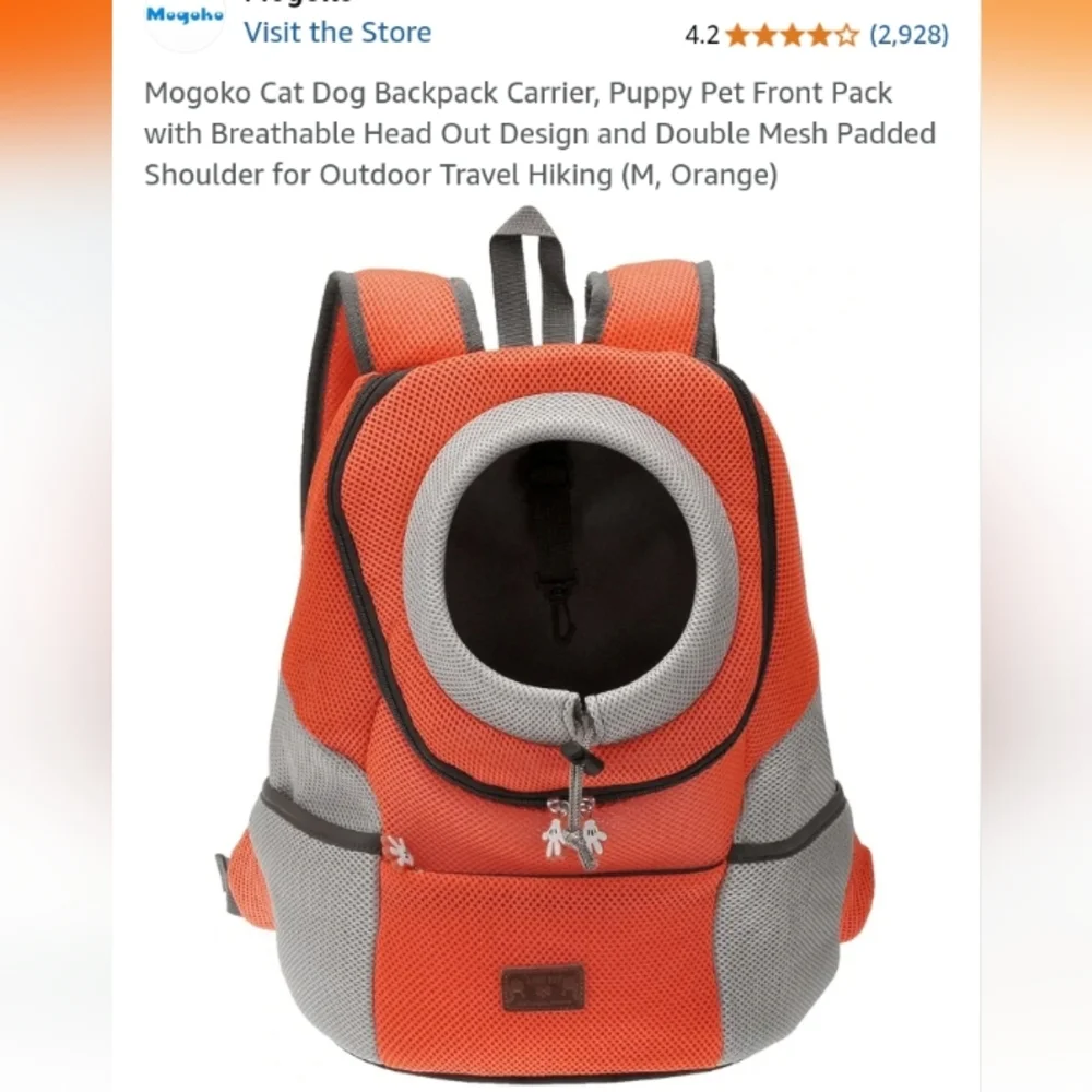 Dog carrier backpack